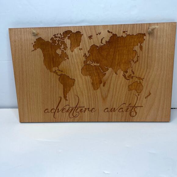 unknown Other - Adventure Awaits wooden sign plaque decor wall hanging